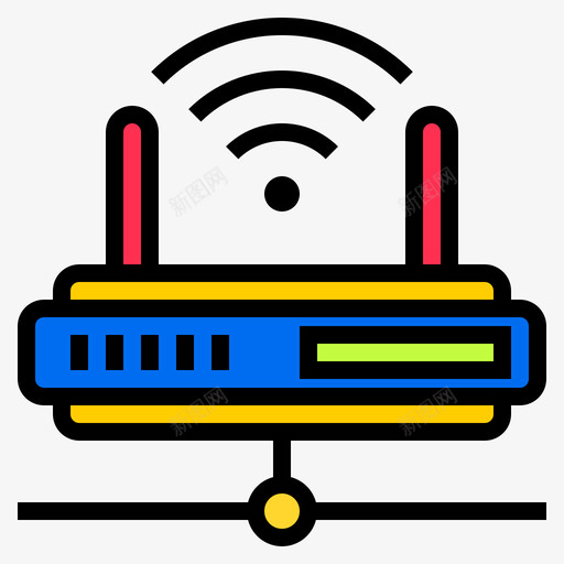 路由器计算机和网络4线颜色图标svg_新图网 https://ixintu.com 线颜色 计算机和网络4 路由器