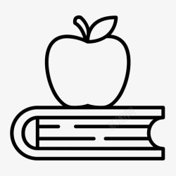 上有书上有苹果教育学校图标高清图片