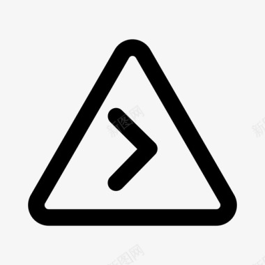 右转三角形三角形警告图标图标