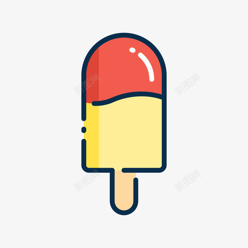 冰淇淋街头食品6原色图标svg_新图网 https://ixintu.com 冰淇淋 原色 街头食品6
