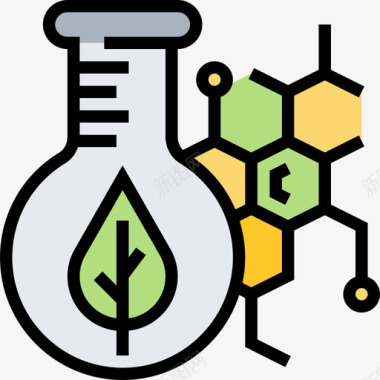 叶绿素生物化学7线状颜色图标图标