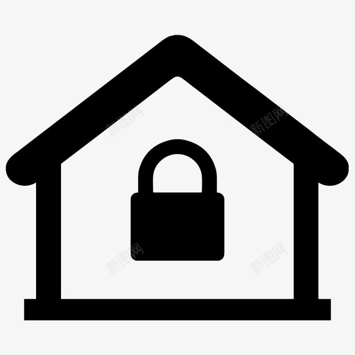 家庭锁图标房子财产svg_新图网 https://ixintu.com 安全 家庭保险和安全 家庭锁图标 房子 财产