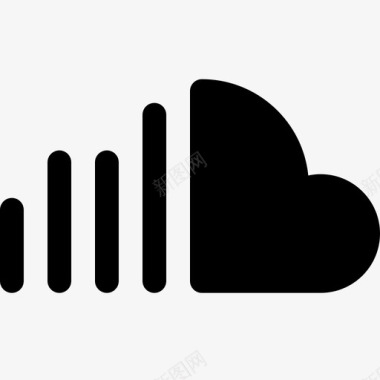 Soundcloud社交标志2填充图标图标