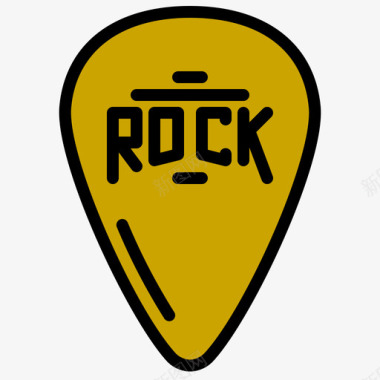 吉他选择摇滚音乐1线性颜色图标图标