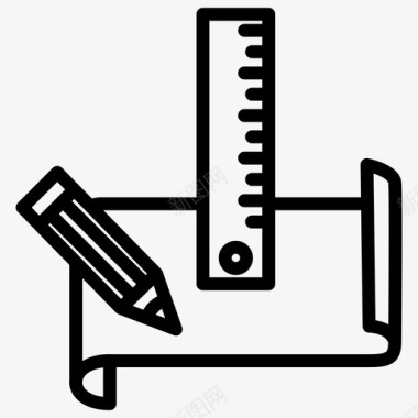 铅笔文档比例图标图标