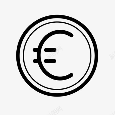 欧元硬币货币付款图标图标