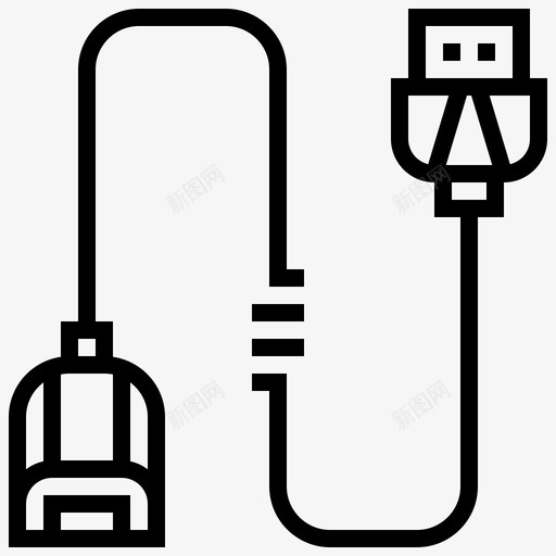 端口连接器类型2线性图标svg_新图网 https://ixintu.com 端口 类型 线性 连接器