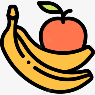 水果早餐37线形颜色图标图标