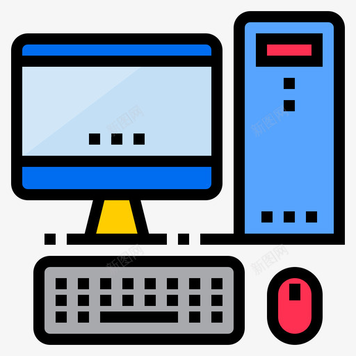 台式计算机计算机和网络4线颜色图标svg_新图网 https://ixintu.com 台式 网络 计算机 颜色