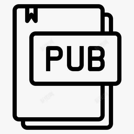 Pub文件类型14线性图标svg_新图网 https://ixintu.com Pub 文件类型14 线性