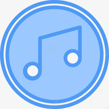 音乐按钮5蓝色图标图标