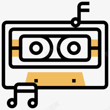 卡带音乐和多媒体5黄影图标图标