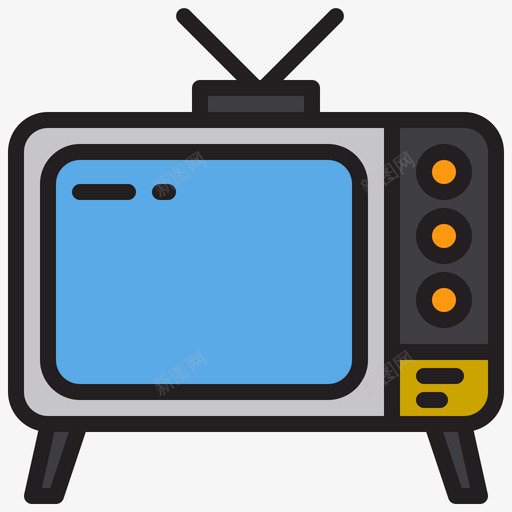 电视家用设备15线性彩色图标svg_新图网 https://ixintu.com 家用 彩色 电视 线性 设备