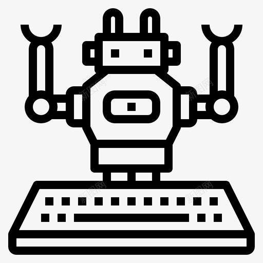 机器人人工智能80线性图标svg_新图网 https://ixintu.com 人工智能 机器人 线性