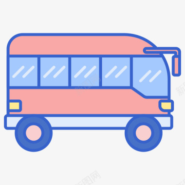 巴士冬季旅行线颜色图标图标