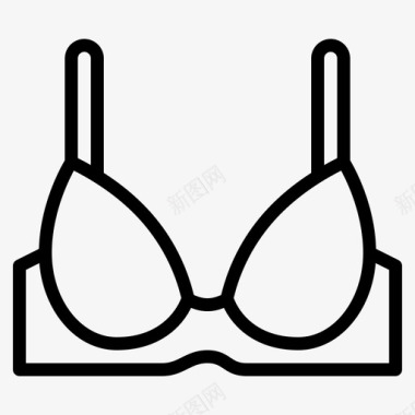 文胸女性时尚轮廓图标图标