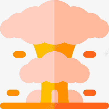 爆炸核能6级平坦图标图标