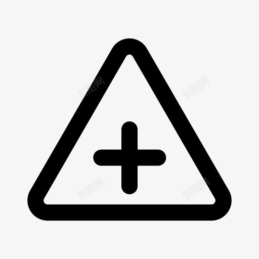 加号三角形加号按钮三角形图标svg_新图网 https://ixintu.com 三角形 加号 图标 按钮 警告