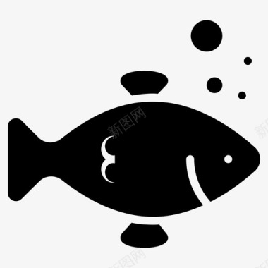 鱼海生物海洋动物海鲜图标图标