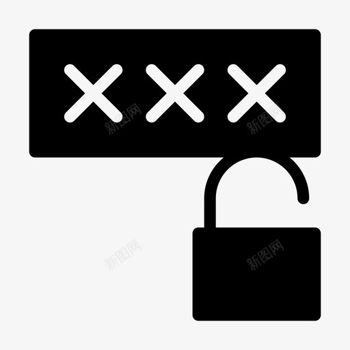 隐藏密码安全图标svg_新图网 https://ixintu.com 基本 字形 安全 密码 界面 解锁 隐藏