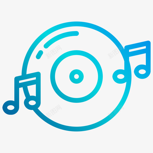 音乐音视频1线性梯度图标svg_新图网 https://ixintu.com 线性梯度 音乐 音视频1