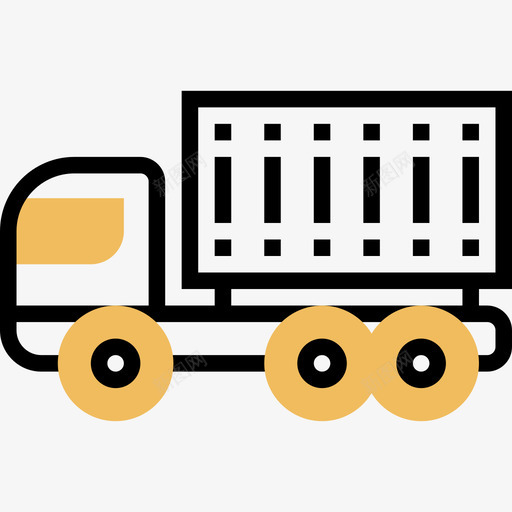 货车运输车2辆黄影图标svg_新图网 https://ixintu.com 2辆 货车 运输车 黄影