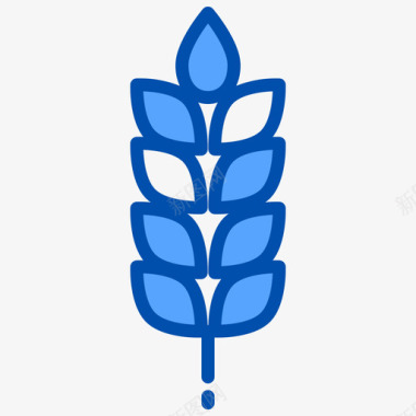 小麦酿造啤酒2蓝色图标图标