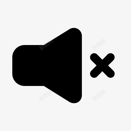 静音交叉声音图标svg_新图网 https://ixintu.com 交叉 基本用户界面 声音 扬声器 静音 音量