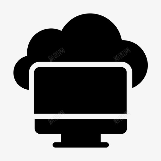 云lcd托管监控图标svg_新图网 https://ixintu.com 云lcd 存储 托管 托管线字形 监控