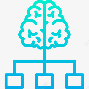 大脑人工智能40梯度图标图标