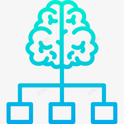 大脑人工智能40梯度图标svg_新图网 https://ixintu.com 人工智能 大脑 梯度