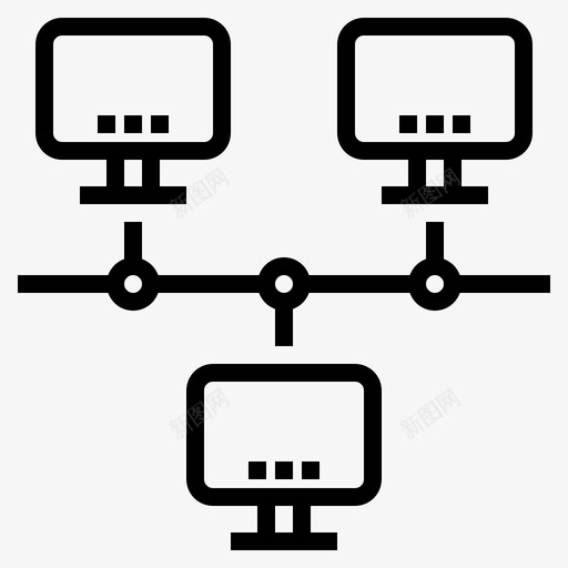 网络计算机和网络6线性图标svg_新图网 https://ixintu.com 线性 网络 计算机