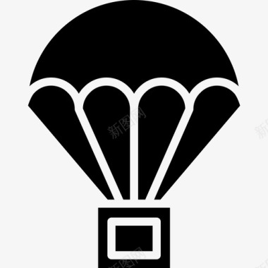 降落伞武器10实心图标图标