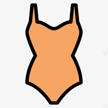 泳装女式时尚4线性颜色图标图标