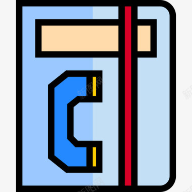 电话簿办公室供应商4线性颜色图标图标