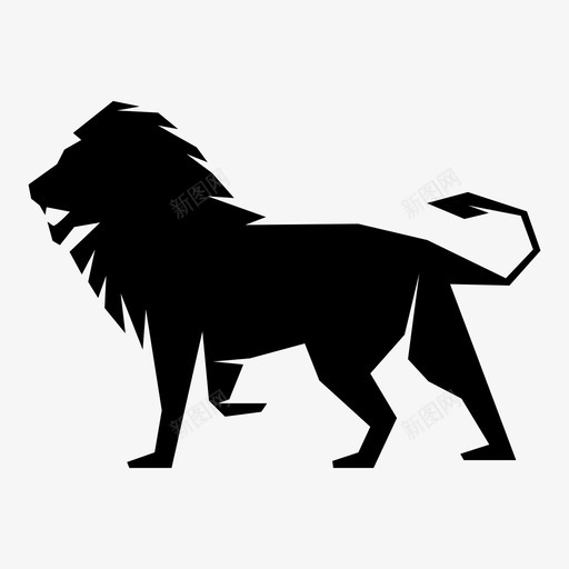 狮子非洲猫图标svg_新图网 https://ixintu.com 哺乳动物 狮子 非洲