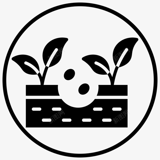 播种园艺植物图标svg_新图网 https://ixintu.com blackfill circle smartfarm 园艺 播种 植物