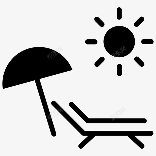 海滩夏季阳光图标svg_新图网 https://ixintu.com 假期 填充 夏季 海滩 阳光 雨伞