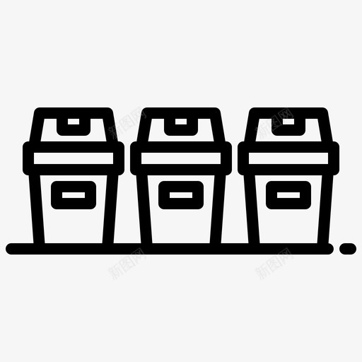 垃圾桶居家1直线型图标svg_新图网 https://ixintu.com 垃圾桶 居家1 直线型