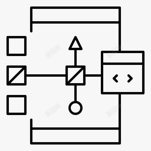 应用程序编码开发图标svg_新图网 https://ixintu.com 应用程序 开发 流程图 编码 编程