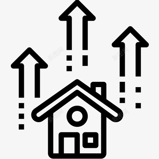 增长房地产141线性图标svg_新图网 https://ixintu.com 增长 房地产 线性