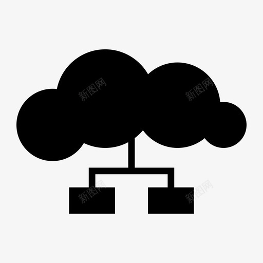 云存储备份技术云计算图标svg_新图网 https://ixintu.com 云计算 备份 存储 技术 数据传输 连接