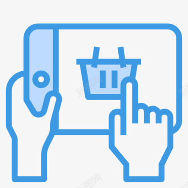 网上购物计算机技术24蓝色图标图标