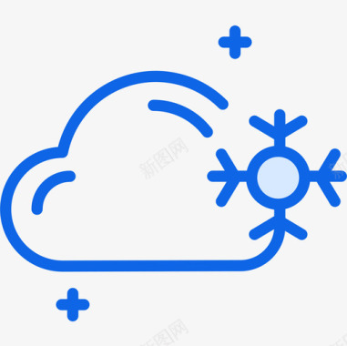 雪天气204蓝色图标图标