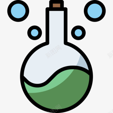 化学电子游戏8线性颜色图标图标