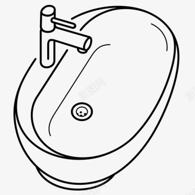 洗手盆清洁水龙头图标图标