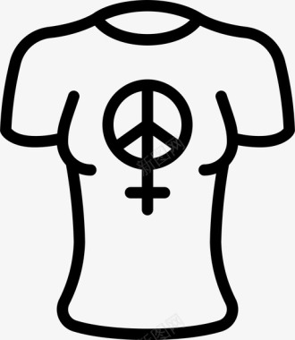 衬衫女权主义26直线图标图标