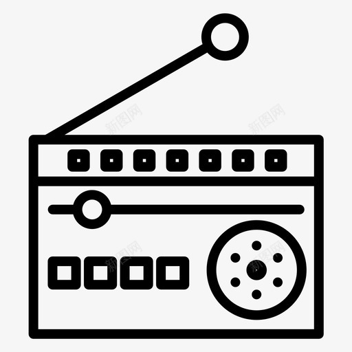 收音机音乐信号图标svg_新图网 https://ixintu.com 信号 多媒体 常规 收音机 磁带 线路 音乐