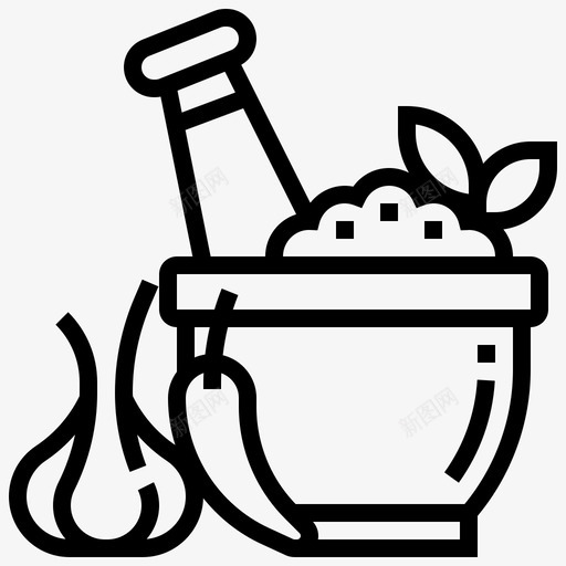 砂浆烹饪67线性图标svg_新图网 https://ixintu.com 烹饪 砂浆 线性