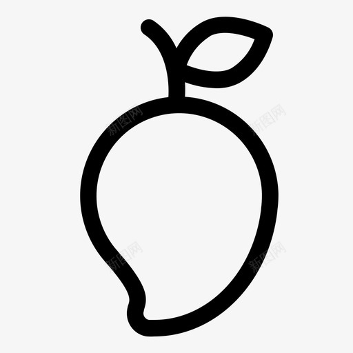 芒果新鲜水果图标svg_新图网 https://ixintu.com 新鲜 有机 水果 芒果 轮廓
